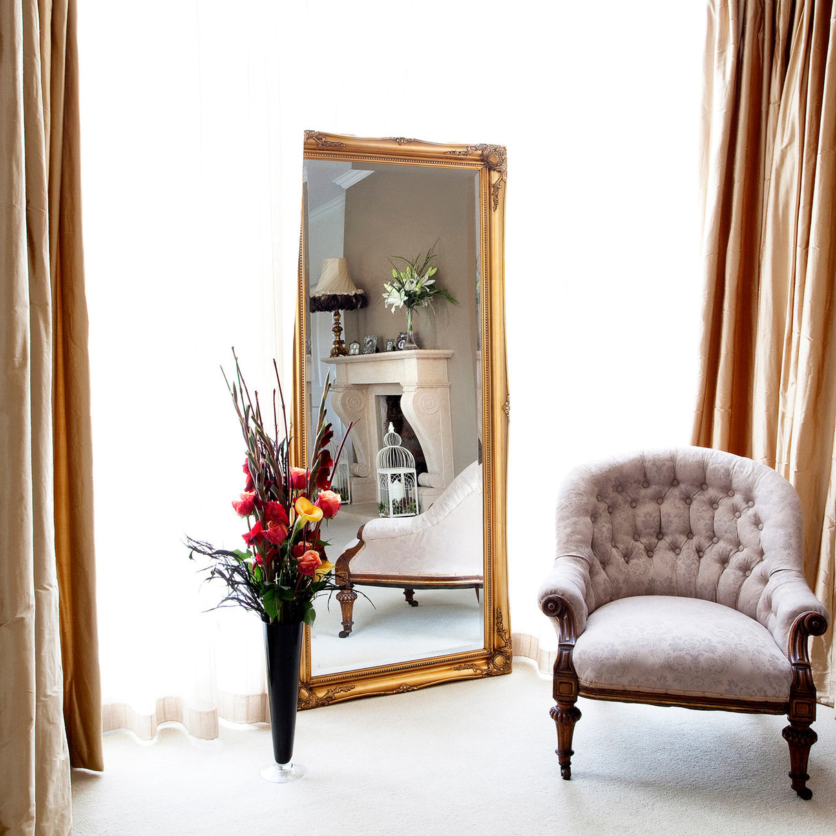 Image of Simple Classic French Gold Mirror