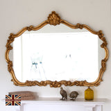 Image of Renaissance Antiqued Gold  carved Overmantle mirror