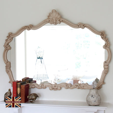 Image of Renaissance Ivory Overmantle Mirror