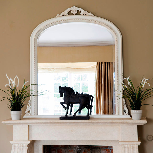 Image of Isabella Ivory arched Overmantle Mirror