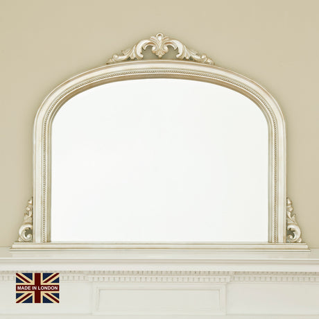 Image of Isabella Antiqued Silver Overmantle Mirror