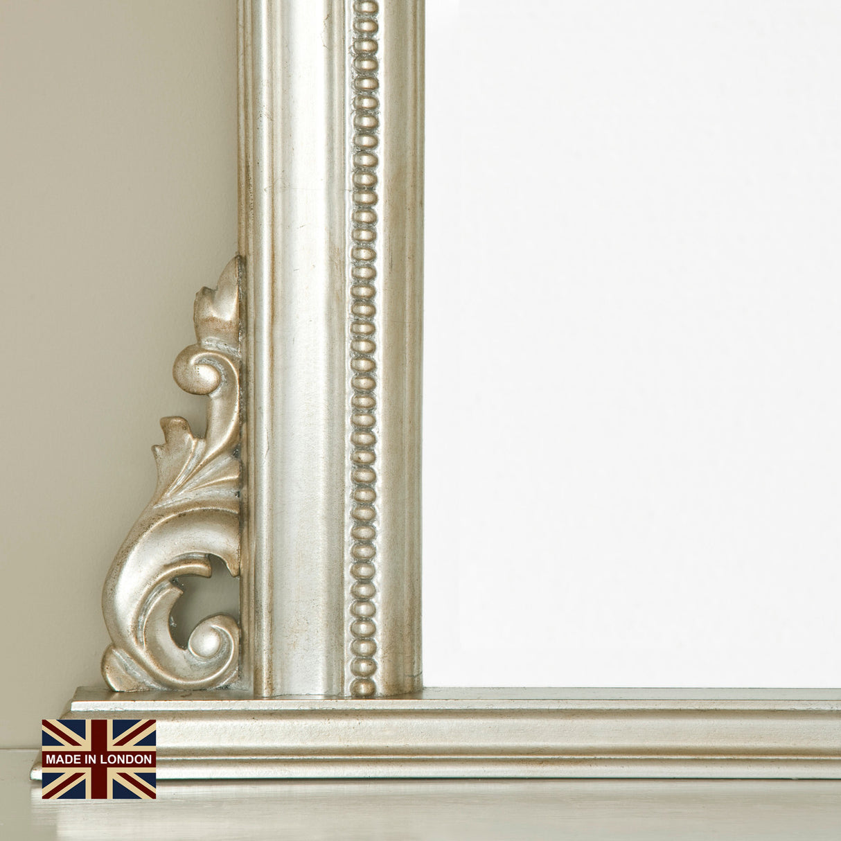 Image of Isabella Antiqued Silver Overmantle Mirror