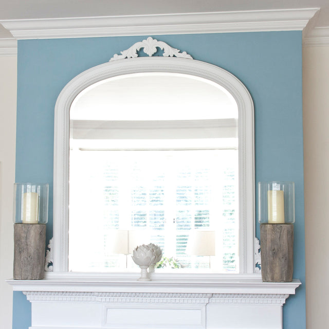 Image of Isabella White arched Overmantle Mirror