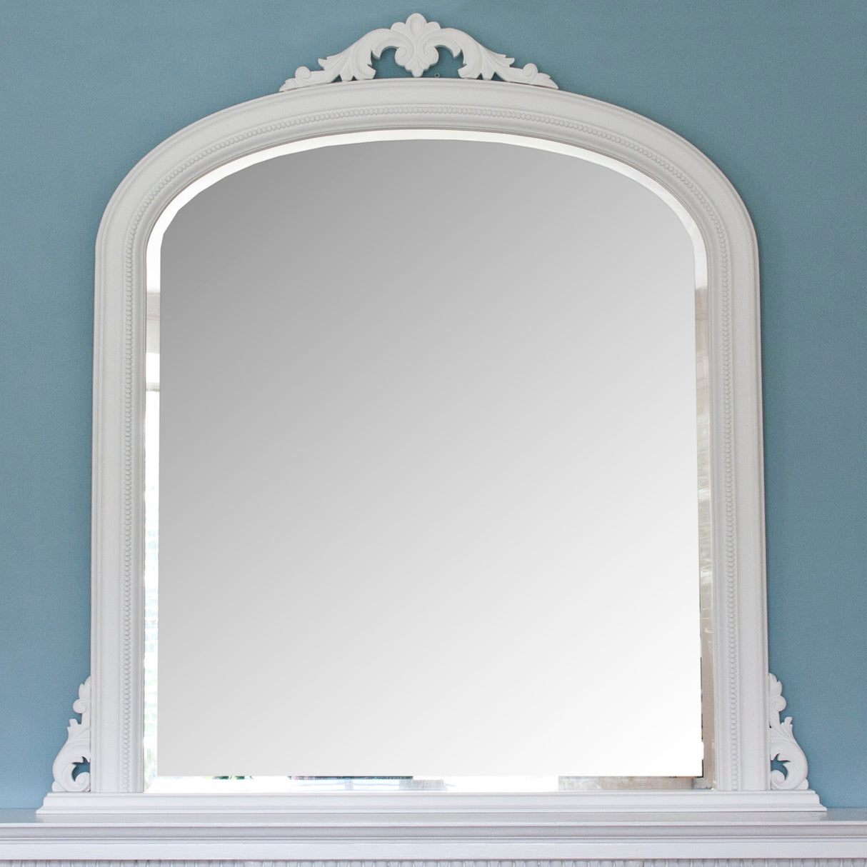 Image of Isabella White arched Overmantle Mirror