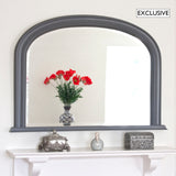 Image of Dark Grey Diana Arched Overmantle Mirror