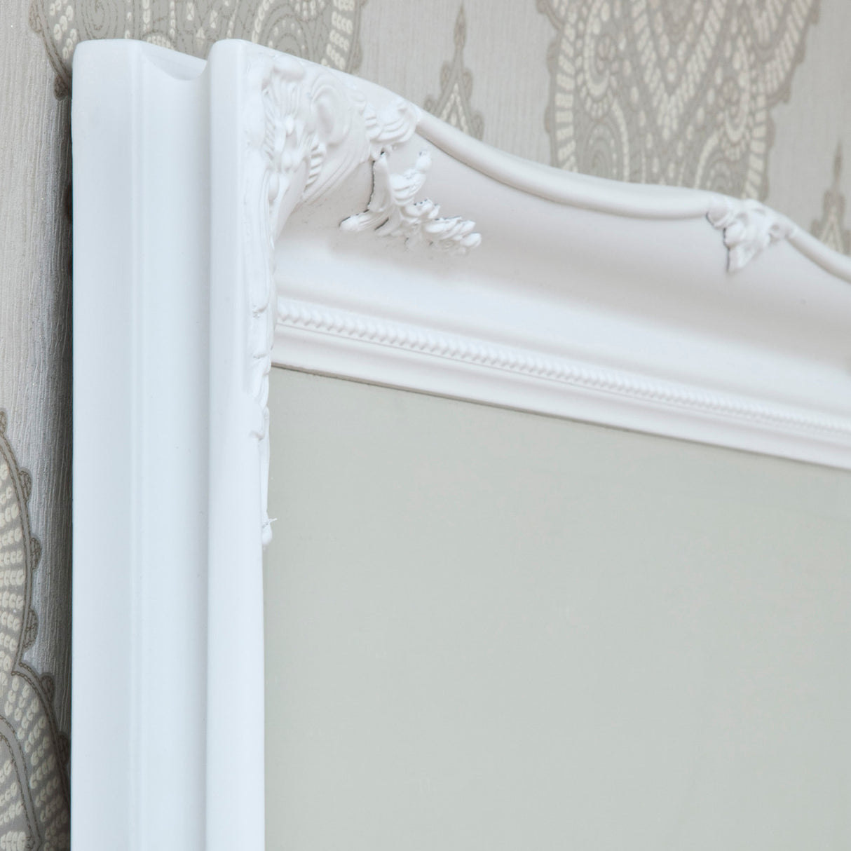 Image of Simple Classic French White Mirror