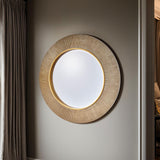 Large round gold mirror