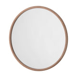 Round Oak Solid Wall Mirror