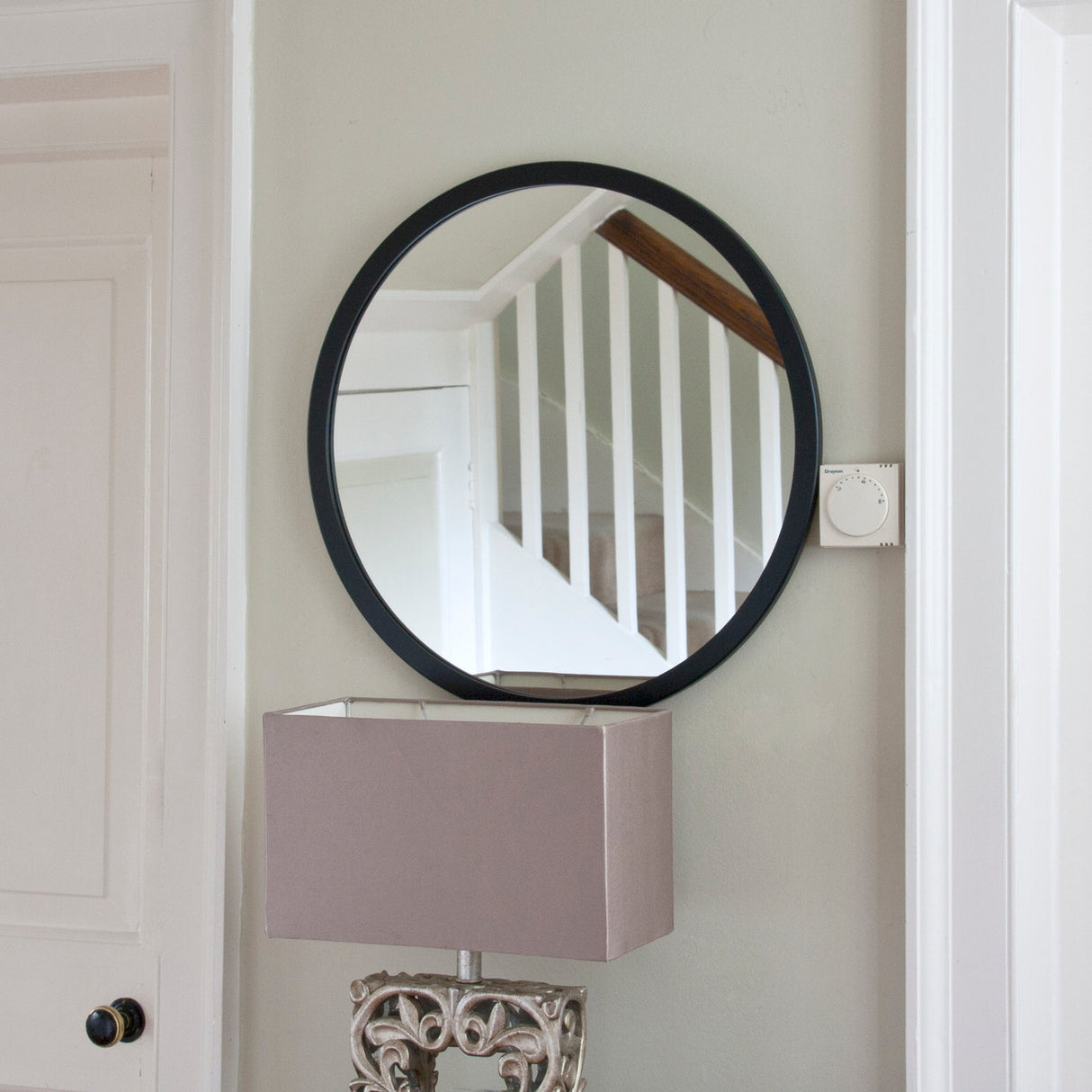 Image of Modern Black Round Mirror