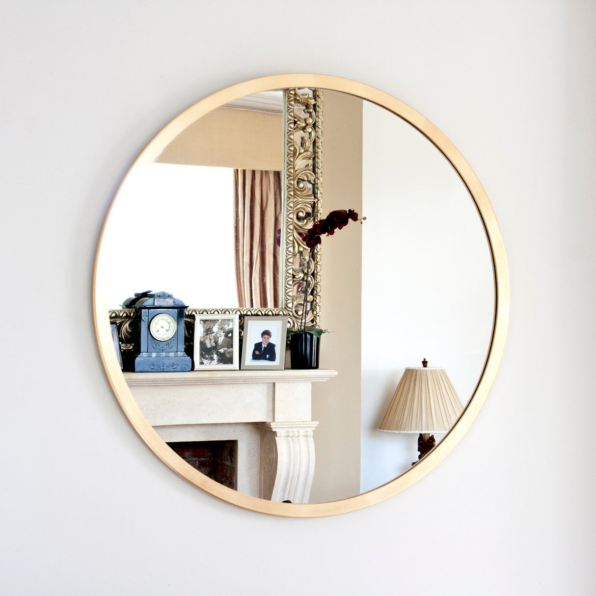 Image of Modern Gold Round Mirror