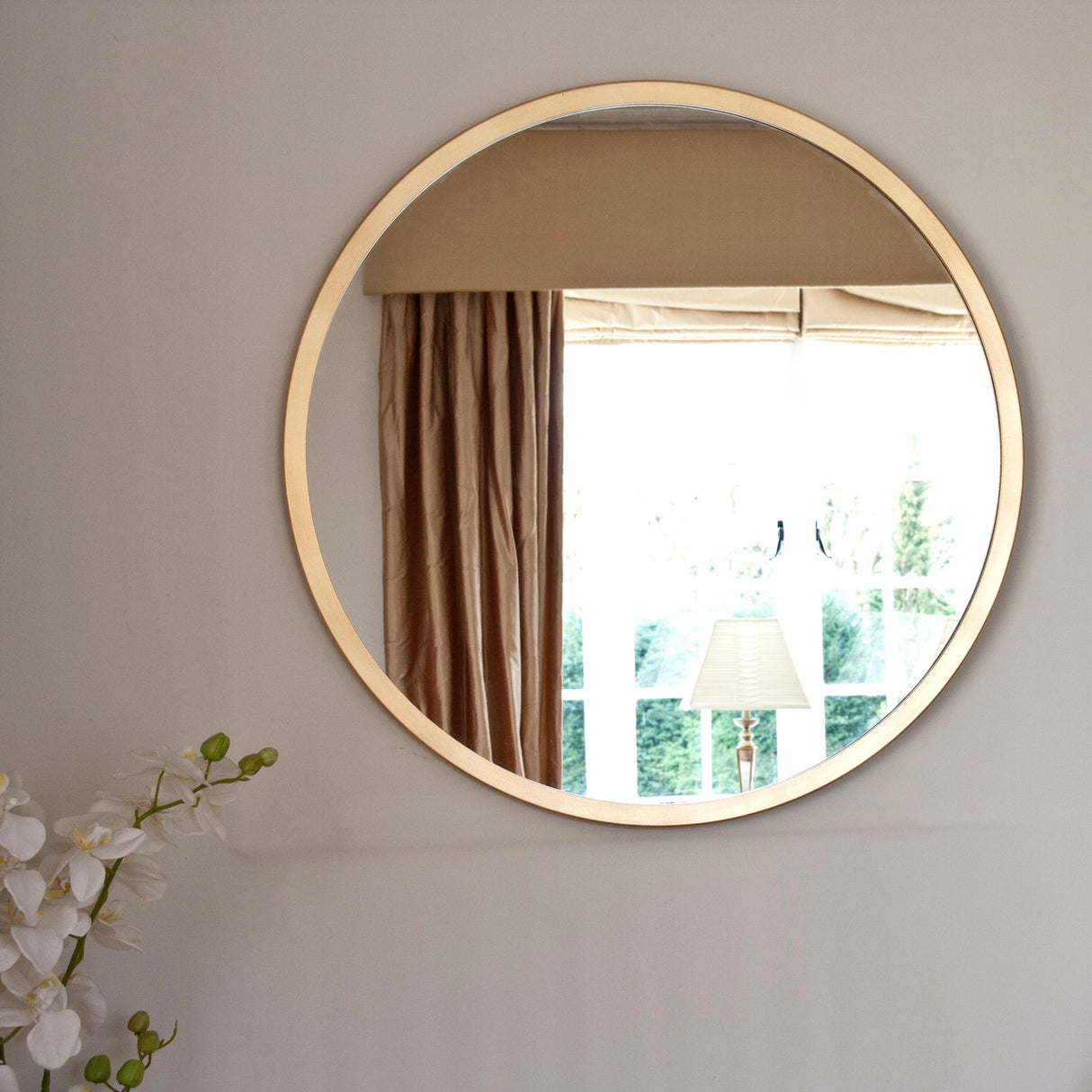 Image of Modern Gold Round Mirror