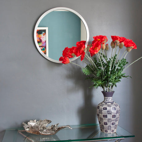 Image of Modern Silver Round Mirror