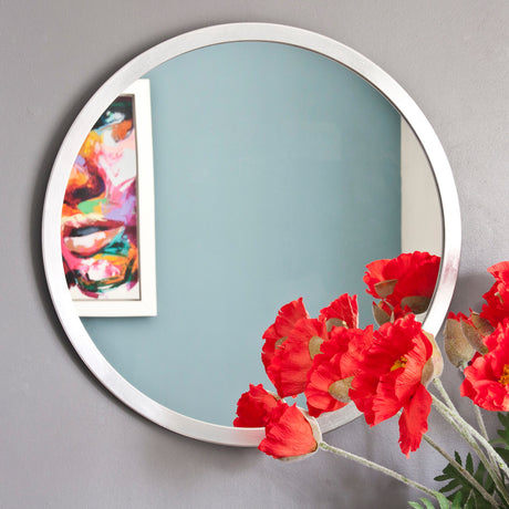 Image of Modern Silver Round Mirror