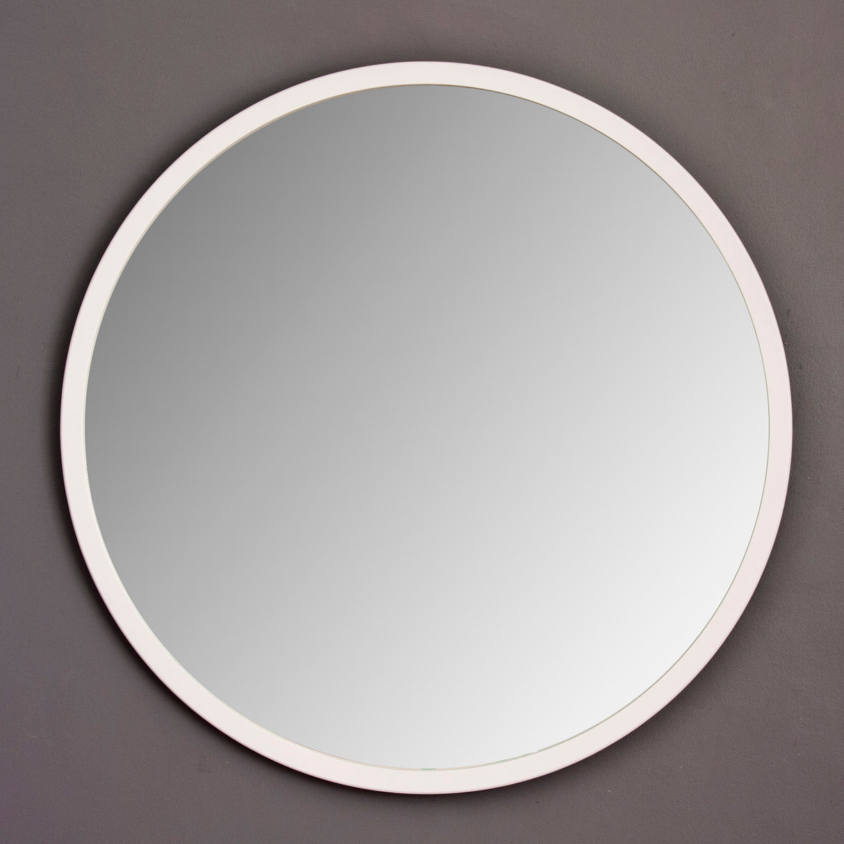 Image of Modern White Round Mirror