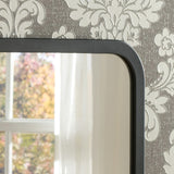 Image of Modern Black Oblong Mirror