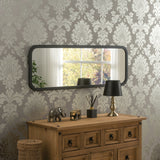 Image of Modern Black Oblong Mirror