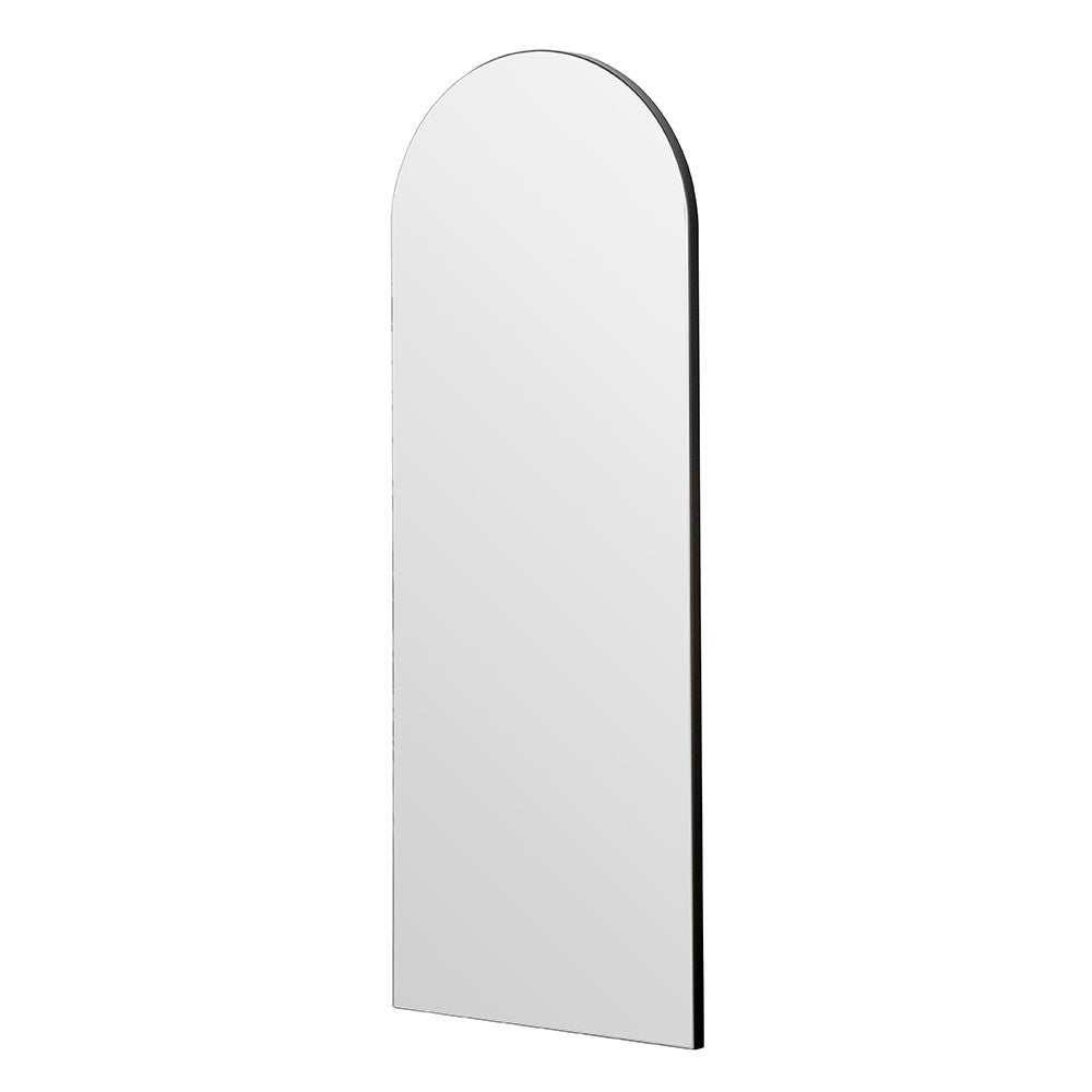 Frameless arched wall mirror