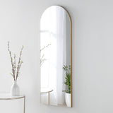 Frameless arched wall mirror