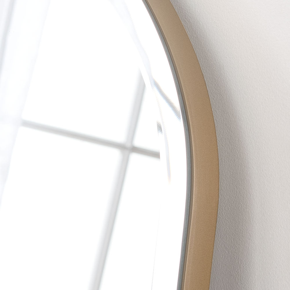 curved arched simple overmantle mirror bevelled