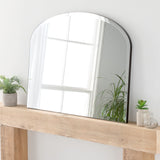 curved arched simple overmantle mirror bevelled