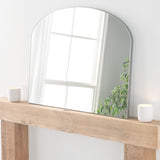 curved arched simple wall mirror in silver