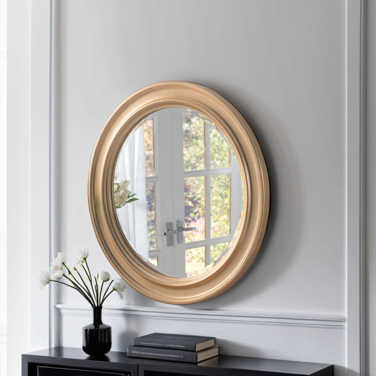 Antibes Round Gold Leaf Mirror