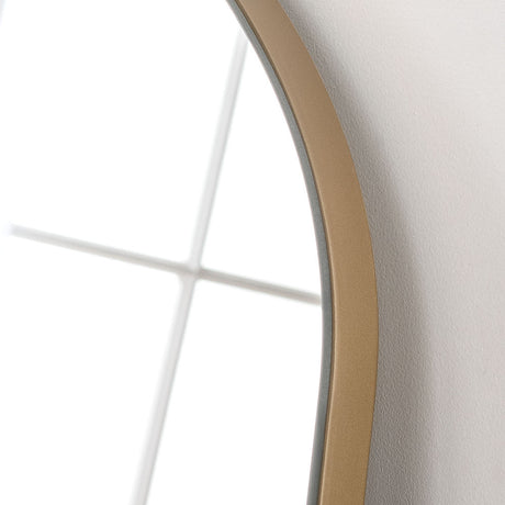 Curved arched simple wall mirror in gold