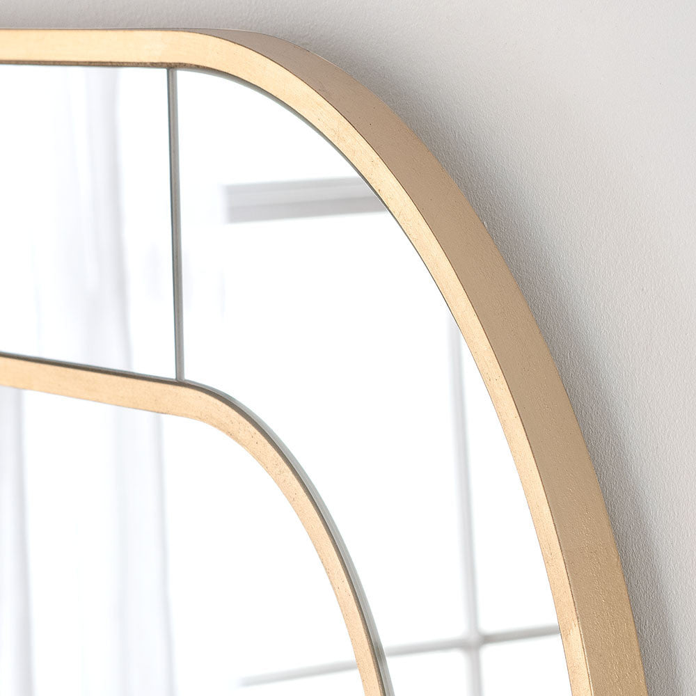 Elegant gold sq detail mirror