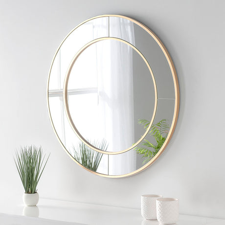 Elegant round gold 80cm mirror