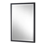 Black simple framed bevelled mirror