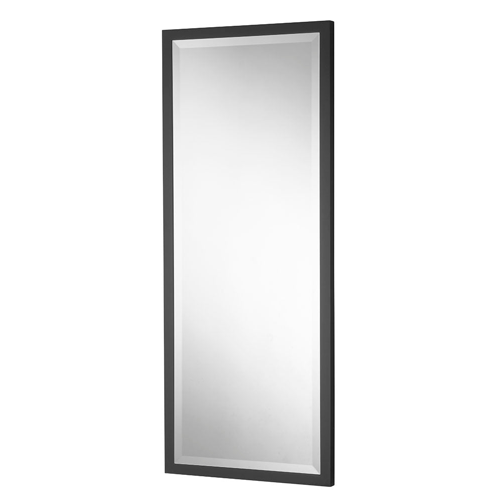 Tall black bevelled mirror