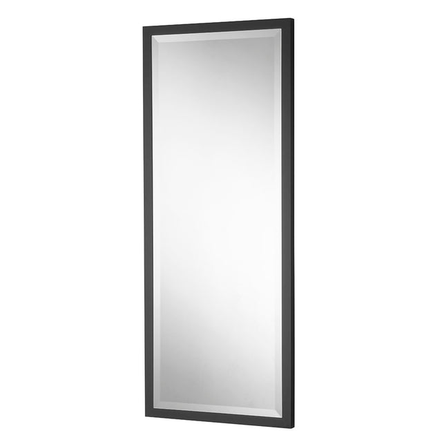 Tall black bevelled mirror