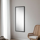 Tall black bevelled mirror