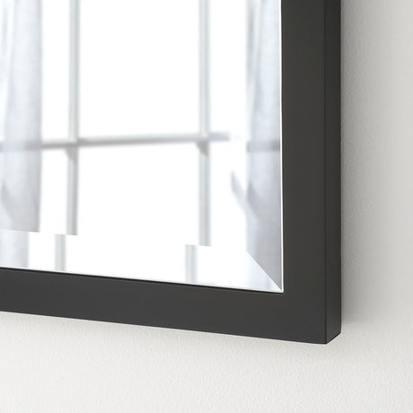 Black bevelled framed mirror