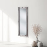 Carved full length  French style mirror in silver