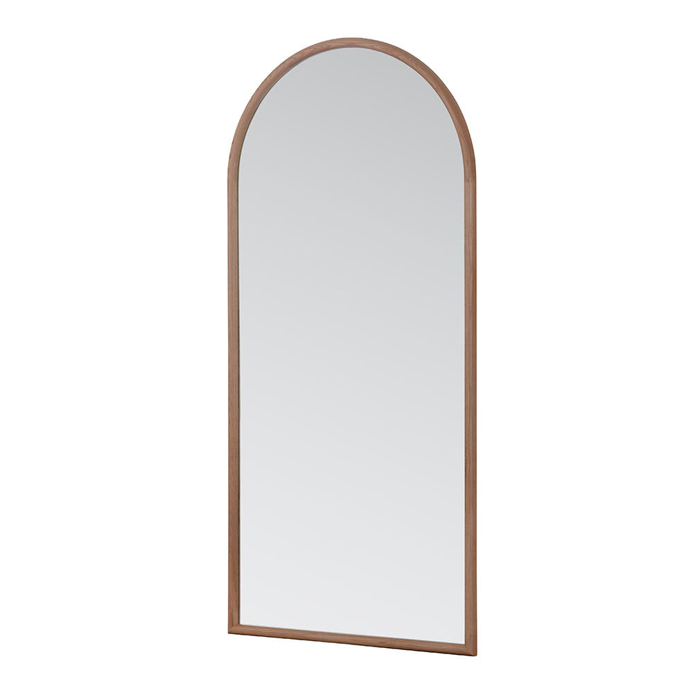 Image of large arched oak framed mirror