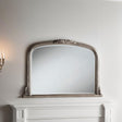 Silver Arched Overmantle Mirror Bevelled