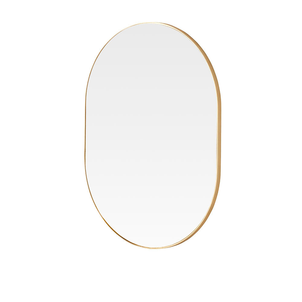 Gold oval mirror