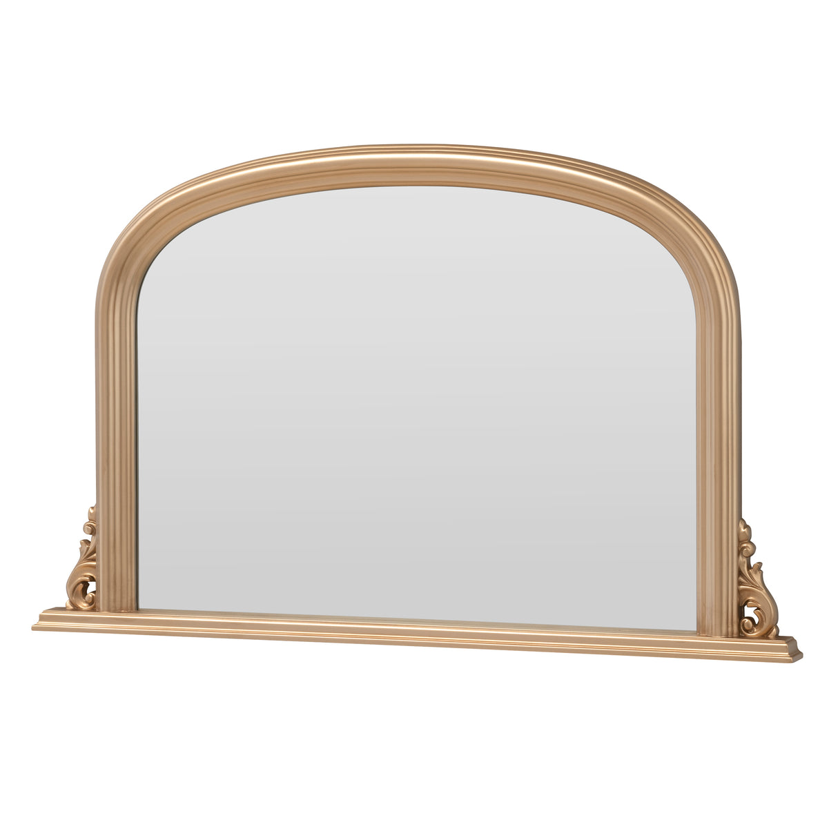 Arched gold classic overmantle mirror