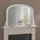 White arched overmantle mirror