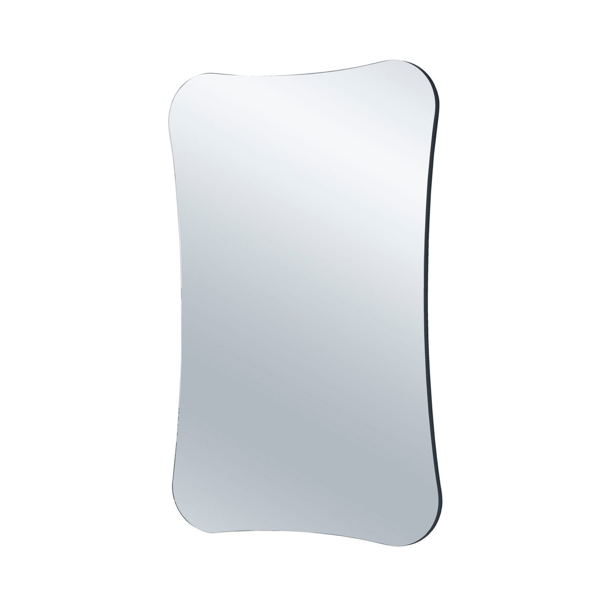 Curved frameless mirror