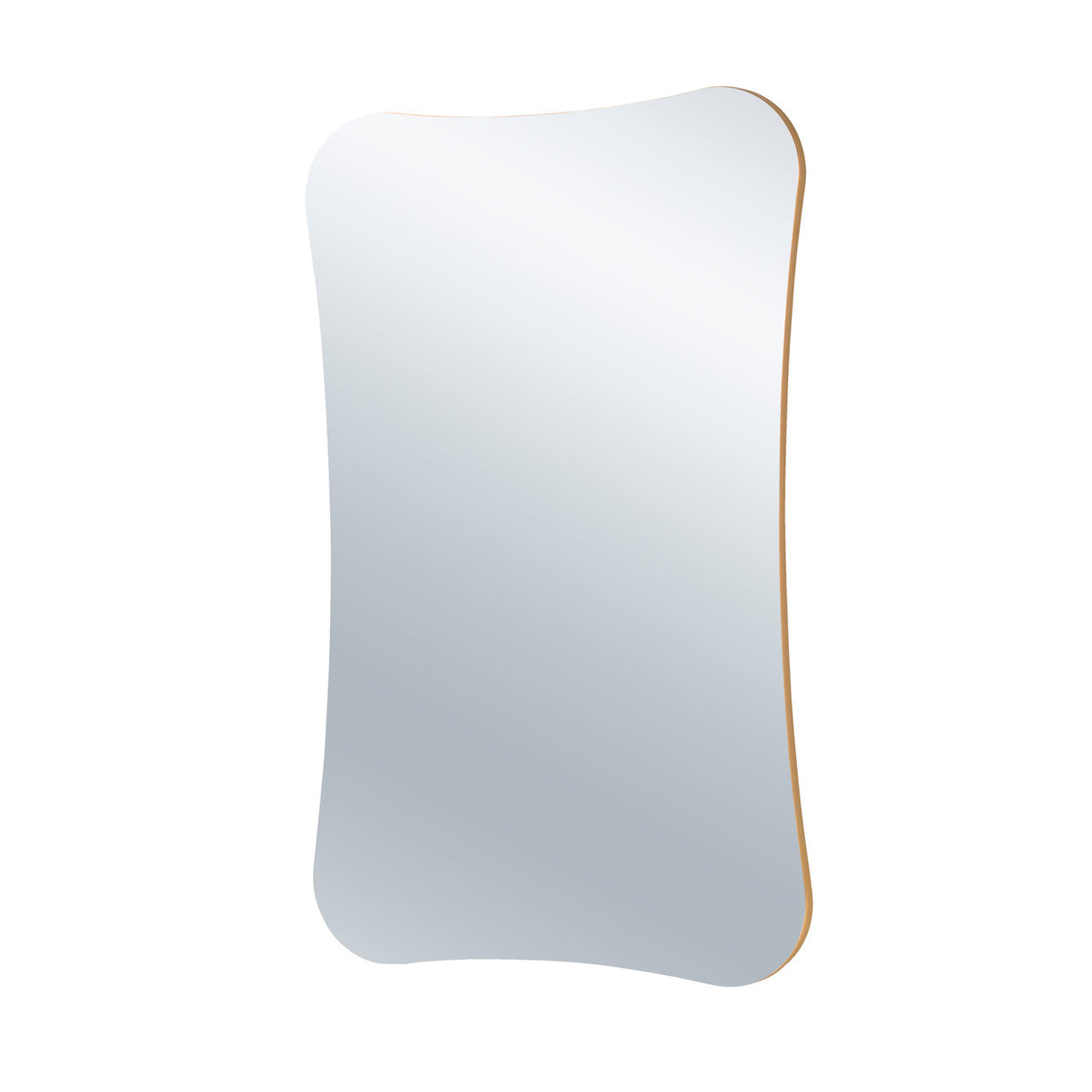 Curved frameless mirror