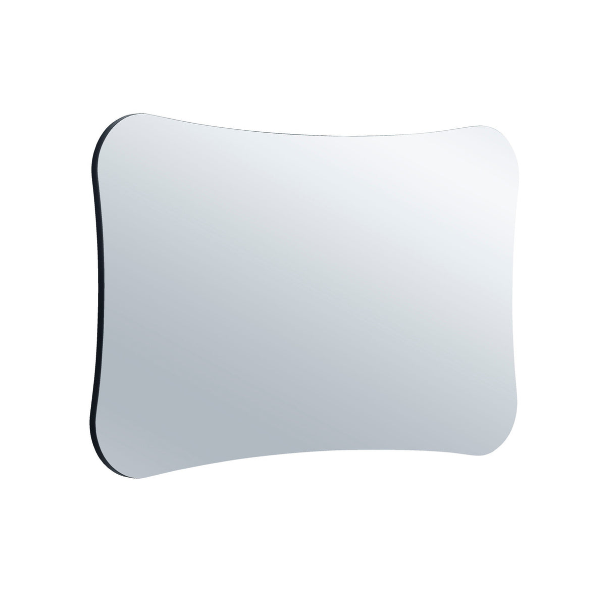 Curved frameless mirror