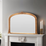 Victorian Overmantle Arched Bevelled Mirror Gold