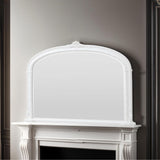 white arched overmantle mirror bevelled