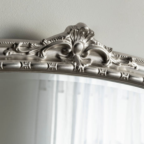 Silver overmantle mirror