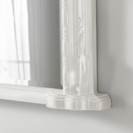 White overmantle mirror