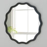 Scalloped edge round mirror in black