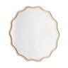 Scalloped round mirror in gold