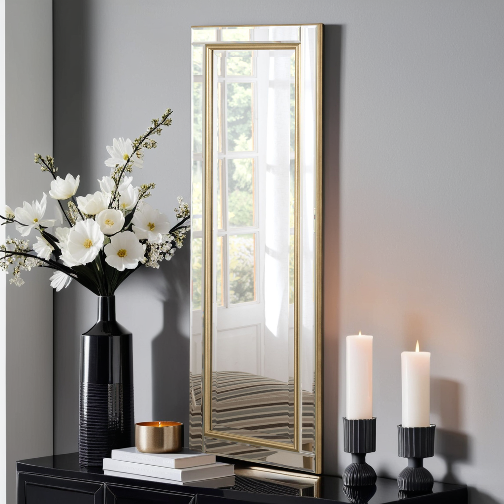 Demelza All-Glass Gold Mirror